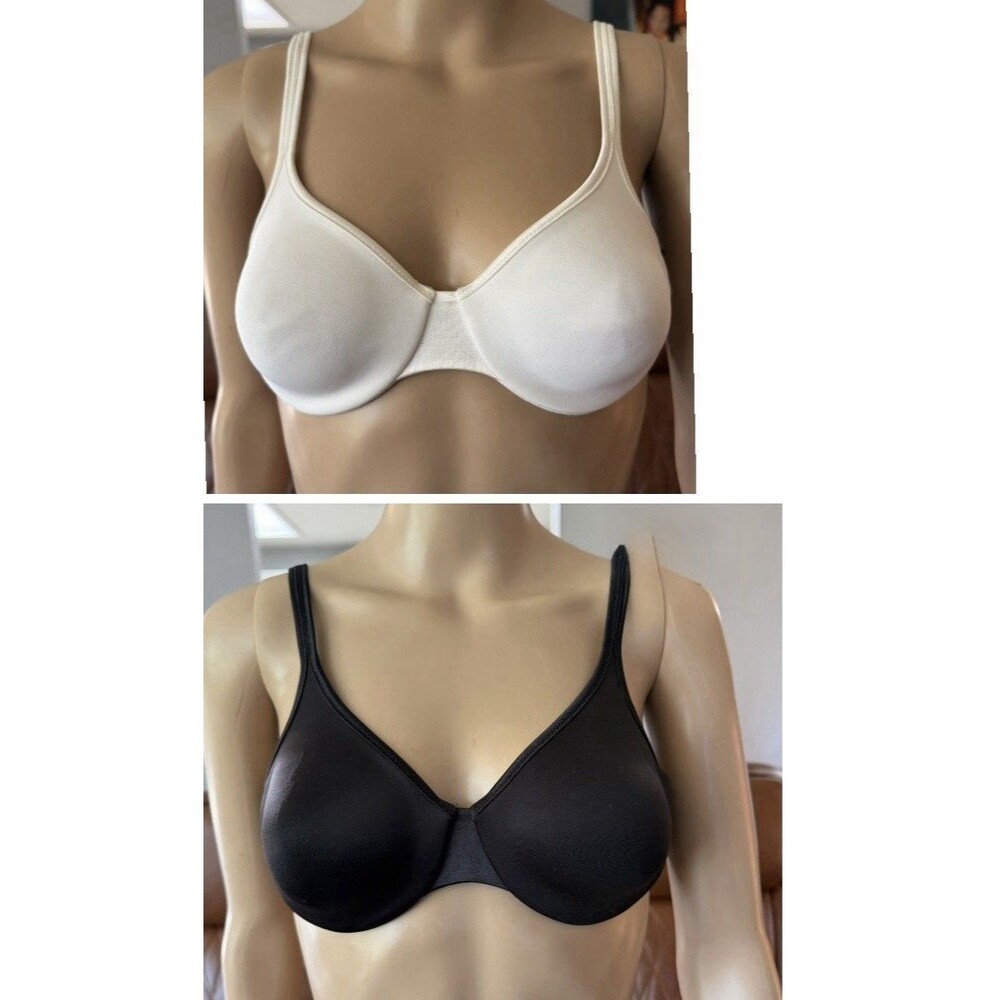 Vintage Victoria’s Secret Satin Bra 34B Underwire Lot Of 2 Black - White